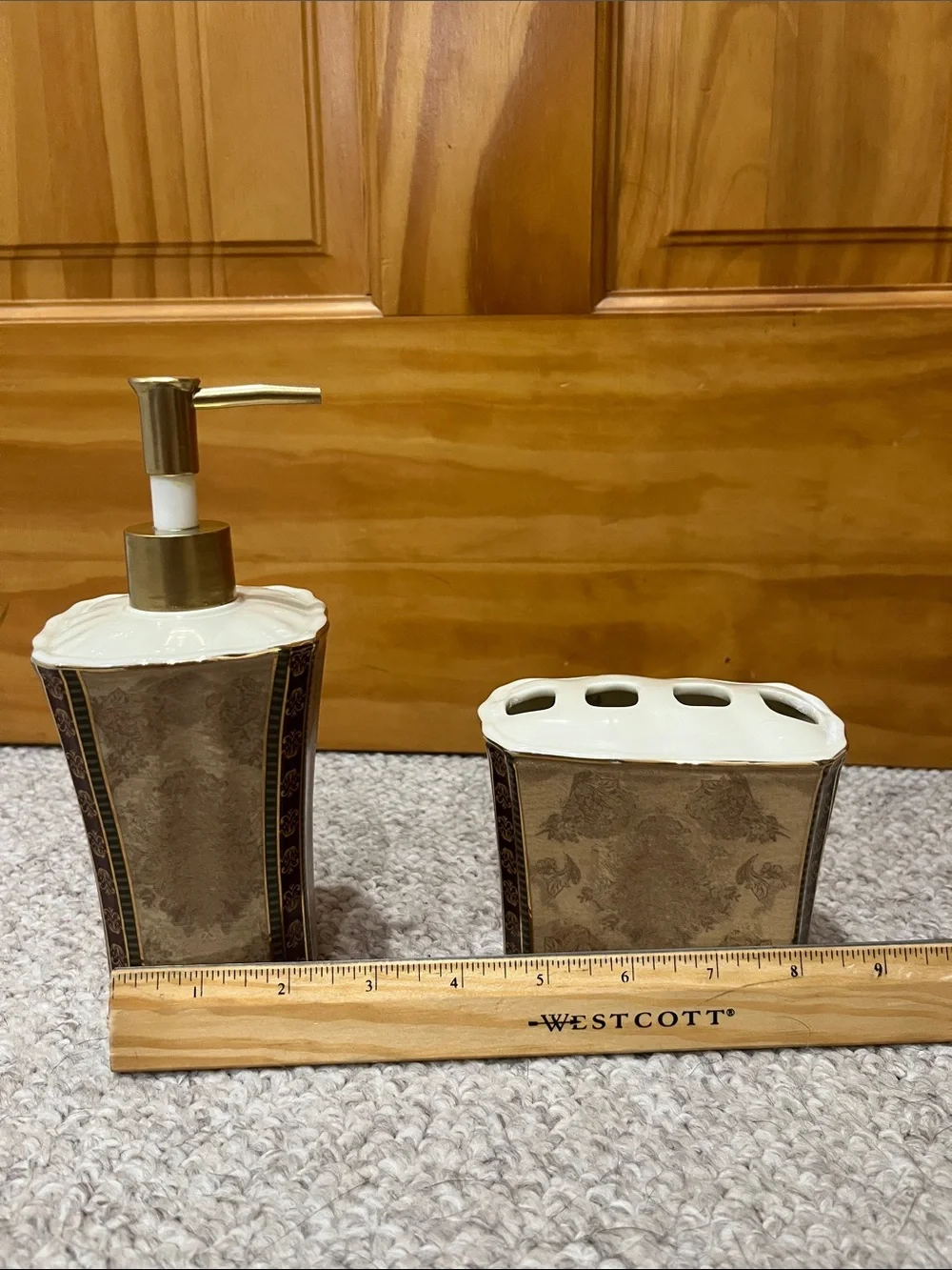 Bathroom Toothbrush Holder & Soap/Lotion Dispenser